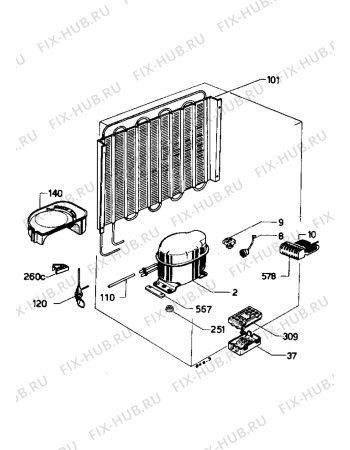 Взрыв-схема холодильника Zanussi ZI9163 - Схема узла Cooling system 017